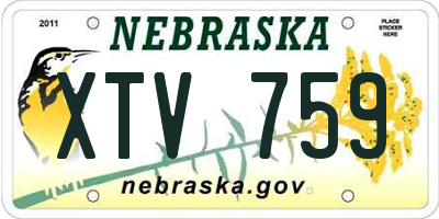NE license plate XTV759