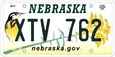 NE license plate XTV762