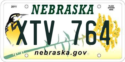 NE license plate XTV764