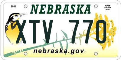 NE license plate XTV770