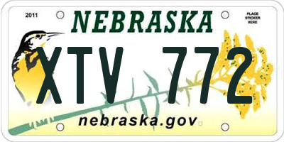 NE license plate XTV772