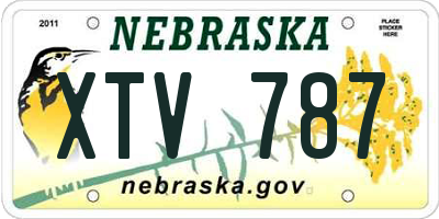 NE license plate XTV787