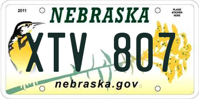 NE license plate XTV807