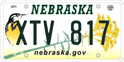 NE license plate XTV817