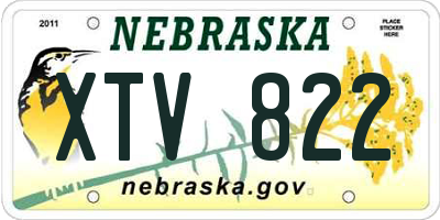 NE license plate XTV822