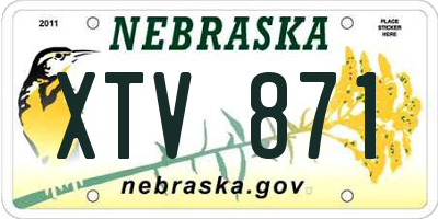 NE license plate XTV871