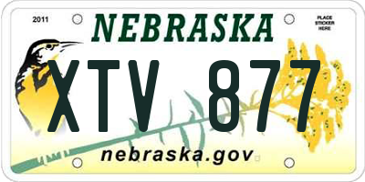 NE license plate XTV877