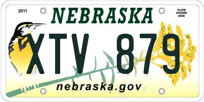 NE license plate XTV879