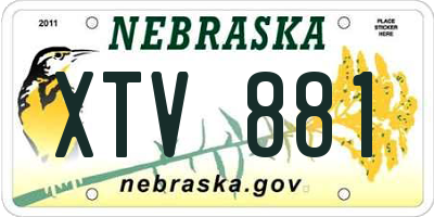 NE license plate XTV881