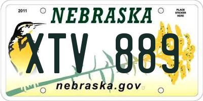 NE license plate XTV889