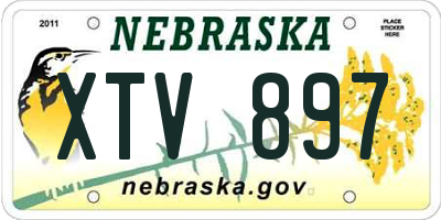 NE license plate XTV897