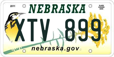 NE license plate XTV899