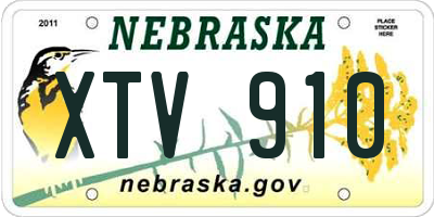 NE license plate XTV910