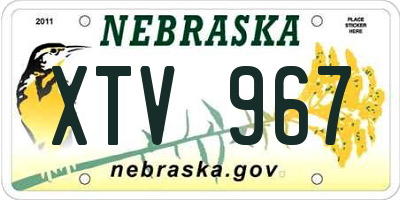 NE license plate XTV967