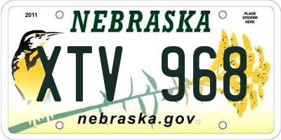 NE license plate XTV968