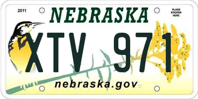 NE license plate XTV971