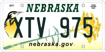 NE license plate XTV975