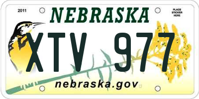 NE license plate XTV977