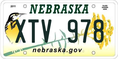 NE license plate XTV978