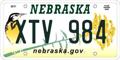 NE license plate XTV984