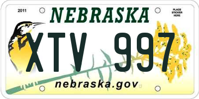 NE license plate XTV997