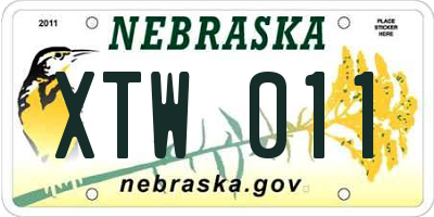 NE license plate XTW011