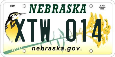 NE license plate XTW014