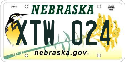 NE license plate XTW024