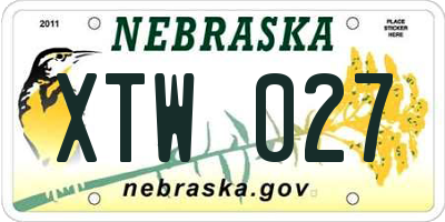 NE license plate XTW027