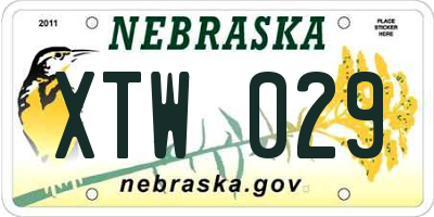 NE license plate XTW029