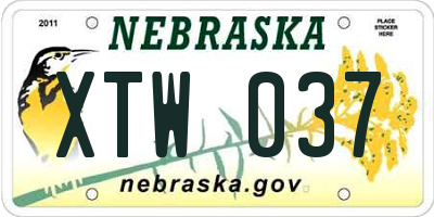 NE license plate XTW037