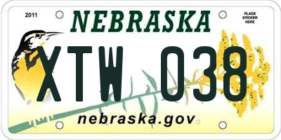 NE license plate XTW038