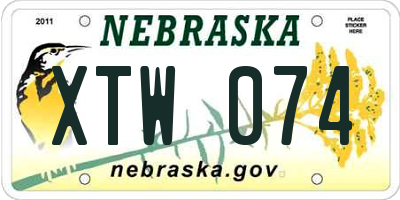 NE license plate XTW074