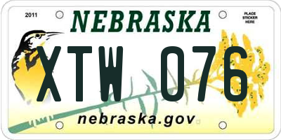 NE license plate XTW076