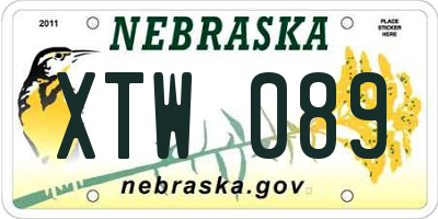 NE license plate XTW089