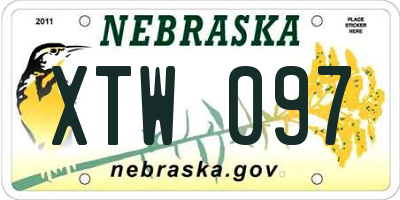NE license plate XTW097
