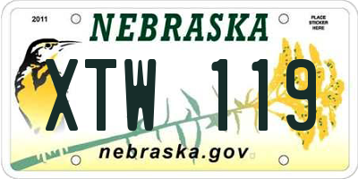 NE license plate XTW119