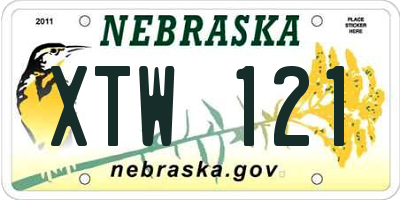 NE license plate XTW121