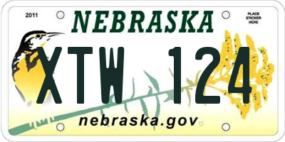 NE license plate XTW124