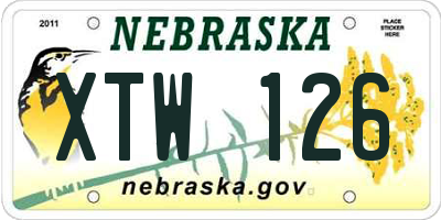 NE license plate XTW126