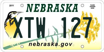 NE license plate XTW127