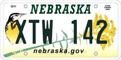NE license plate XTW142