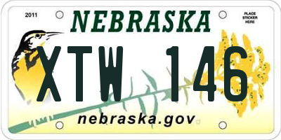 NE license plate XTW146