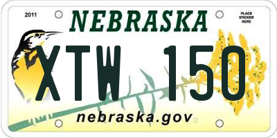 NE license plate XTW150