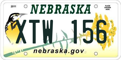 NE license plate XTW156