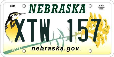 NE license plate XTW157