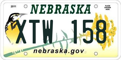 NE license plate XTW158