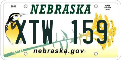 NE license plate XTW159