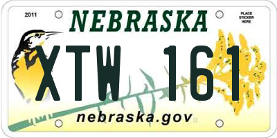 NE license plate XTW161