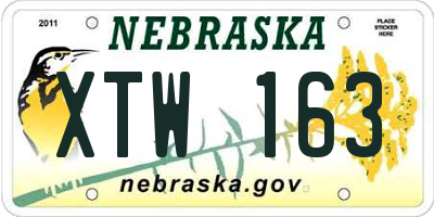 NE license plate XTW163